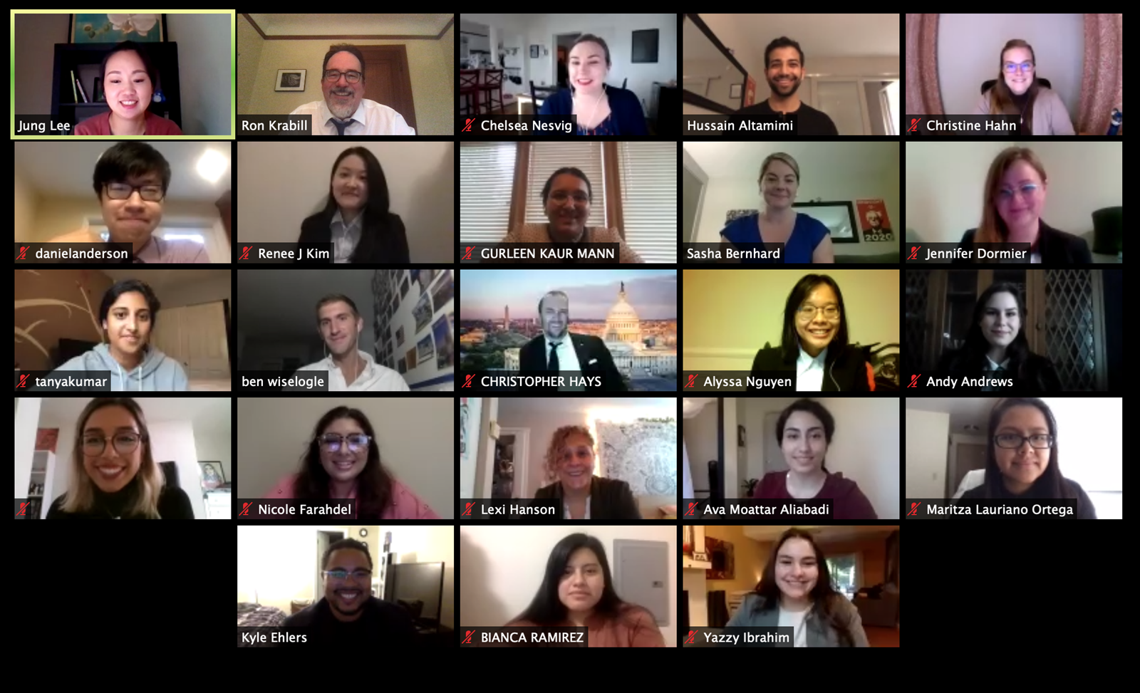 screenshot of Zoom seminar meeting with participants' faces